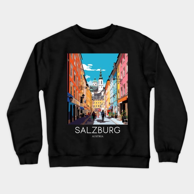 A Pop Art Travel Print of Salzburg - Austria Crewneck Sweatshirt by Studio Red Koala